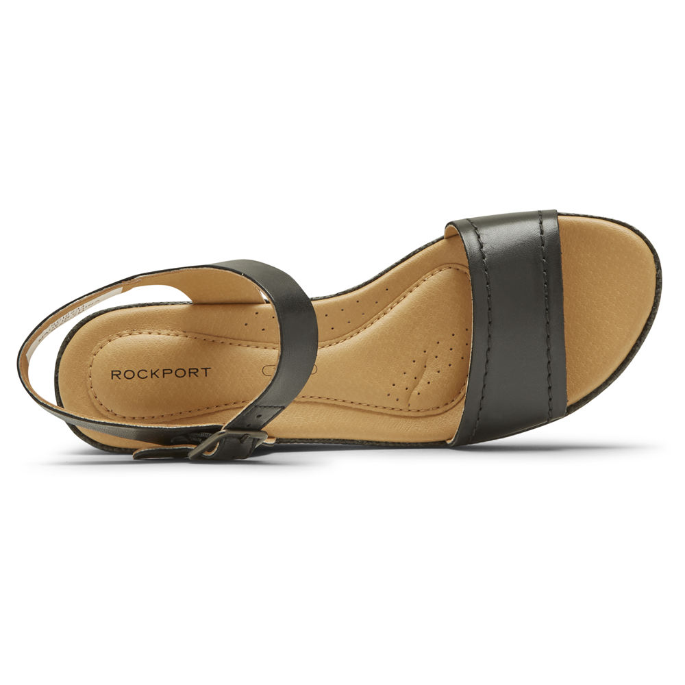 Sandalias Rockport Mujer Mexico - Lyla Ankle-Strap Negros - FMKJH4572